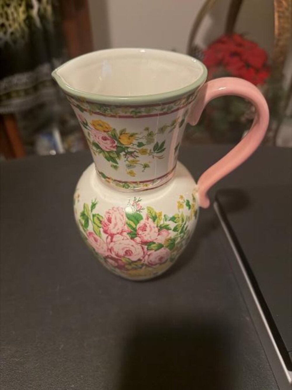 Laura Ashley Home FTD Pink Roses Pitcher Vase
